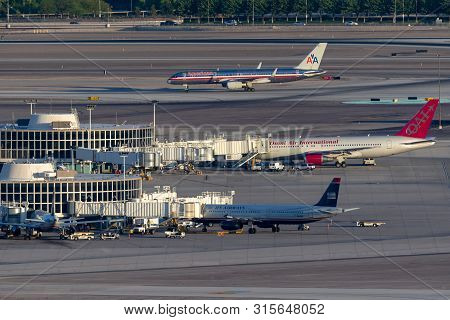Las Vegas, Nevada, Usa - May 7, 2013: Terminal And Tarmac Area Of Mccarran International Airport Las