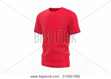 Round Collared Shirt Mock Up Template, Isolated On White, Plain T-shirt Mockup. Design Presentation 