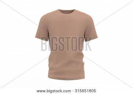 Round Collared Shirt Mock Up Template, Isolated On White, Plain T-shirt Mockup. Design Presentation 