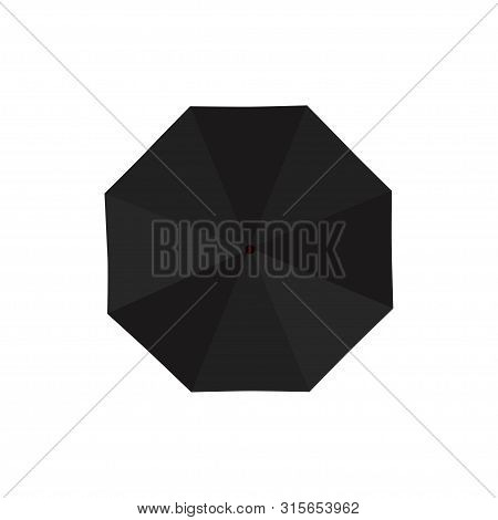 Black Rain Umbrella Isolated On White Background