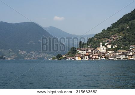 Sulzano Small Village On Lake Iseo In The Province Of Brescia, In Lombardy, Italy.