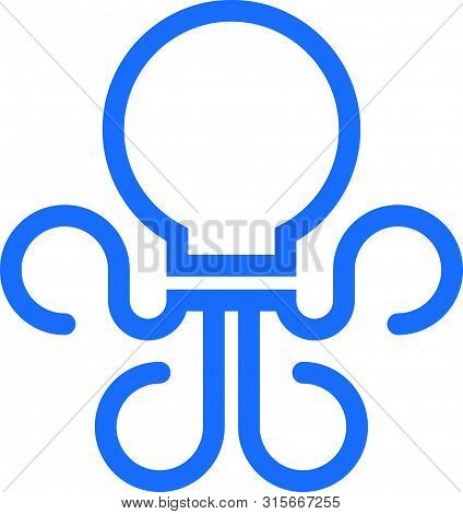 Bulb Octopus Creative Flat Logo Icon Vector.idea,inspiration