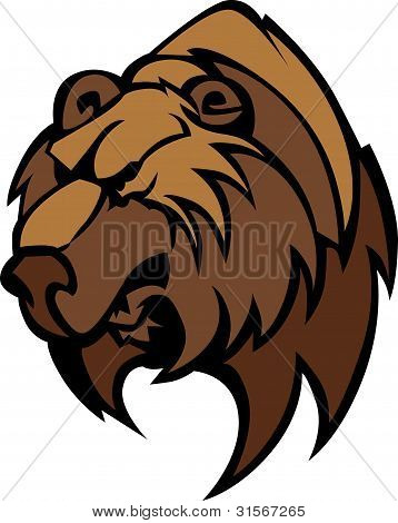 Medvěd Grizzly maskot Head Vector Cartoon