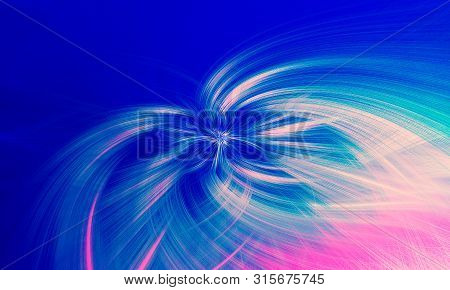 Splashes In The Form Of A Flower On A Blue Background