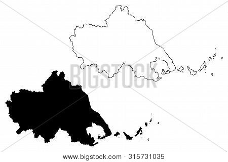 Thessaly Region (greece, Hellenic Republic, Hellas) Map Vector Illustration, Scribble Sketch Aeolia 