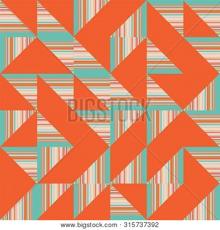 Vector Abstract Truchet Geometric Seamless Pattern Repeat
