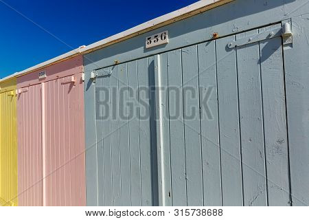Colorful Beach Huts At The Beach Of Domburg, Netherlands