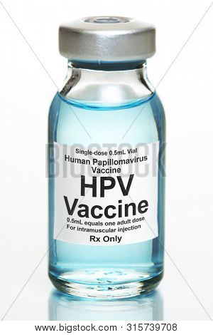 Small drug vial with HPV vaccine
