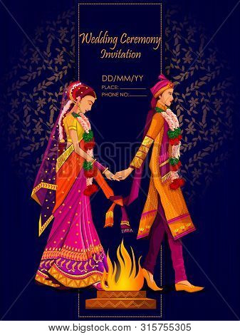 Indian Bride And Groom In Ethnic Dress Lengha And Serwani For Wedding Day