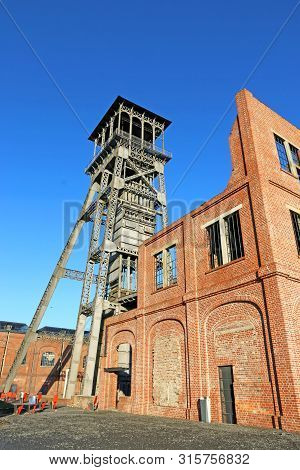 Headframe Of The Historic C-mine In Belgium
