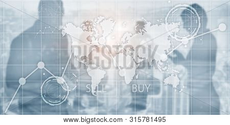 Investment Financial Chart Graphs. Intelligence Dashboard Sell And Buy.