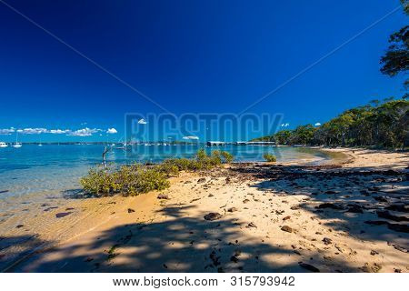 Sunny day on Coochiemudlo Island beach, Brisbane, Queensland, Australia