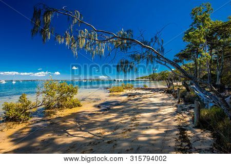 Sunny day on Coochiemudlo Island beach, Brisbane, Queensland, Australia