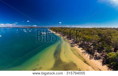 Sunny day on Coochiemudlo Island beach, Brisbane, Queensland, Australia