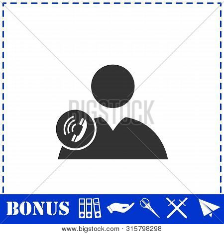 Call To User Icon Flat. Simple Vector Symbol And Bonus Icon