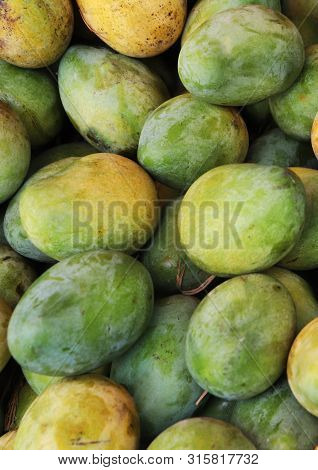 Mango Fruit, Pile Of Beautiful Green Mango