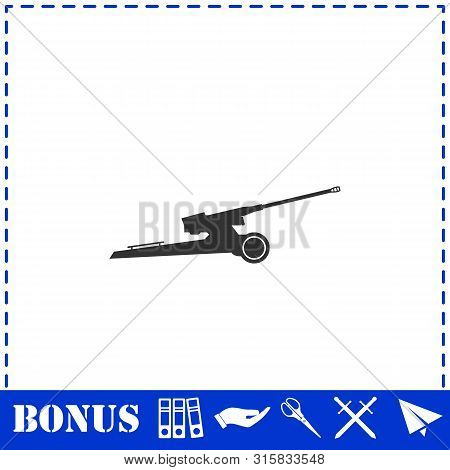 Howitzer Icon Flat. Simple Vector Symbol And Bonus Icon
