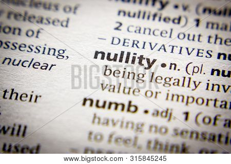 Word Or Phrase Nullity In A Dictionary