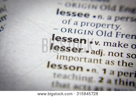 Word Or Phrase Lessen In A Dictionary