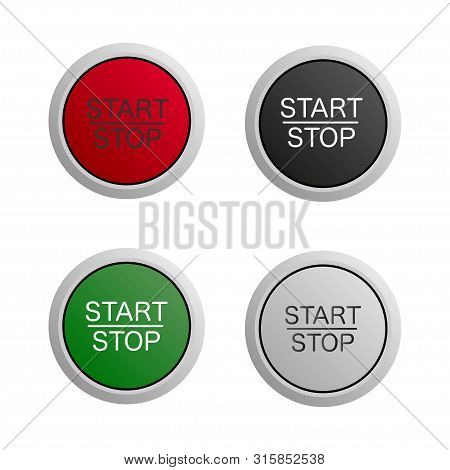 Start Snd Stop Button On White Background Vector