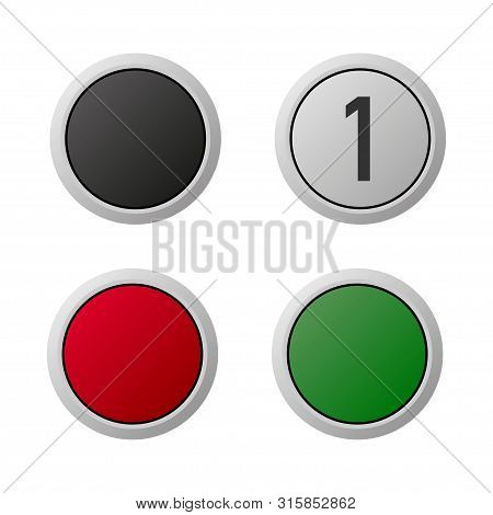 Plain Elevator Or Lift Button White Background Vector