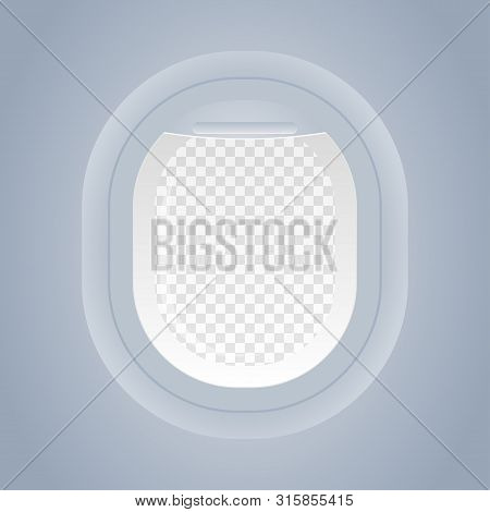Plane Window Isolated View From Inside Vector Illustration