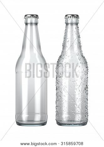 Empty Clear Beer Bottle