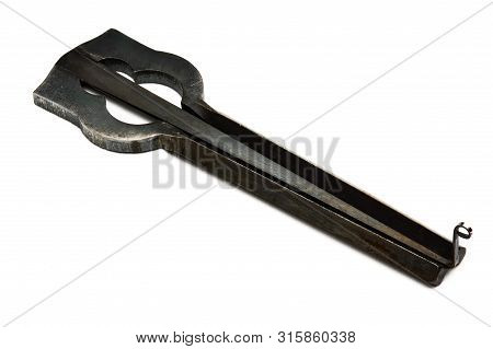 Jew's Harp Lamellophone Handmade Instrument With Corrosion-resistant Coating Isolated On White Backg