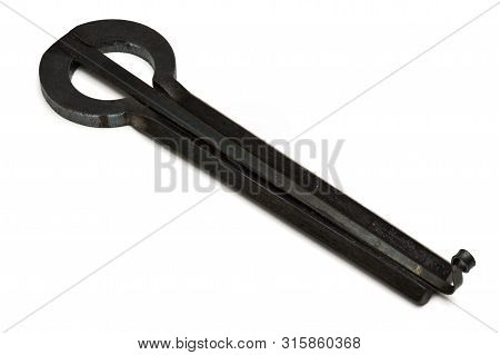 Jew's Harp Lamellophone Handmade Instrument With Corrosion-resistant Coating Isolated On White Backg