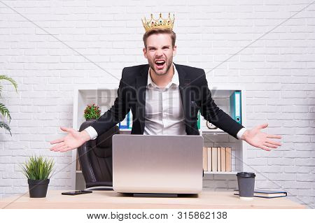 Office King. King Of Style. Achieving Victory And Success. Royal And Luxury. Glory Seeking Man. Man 