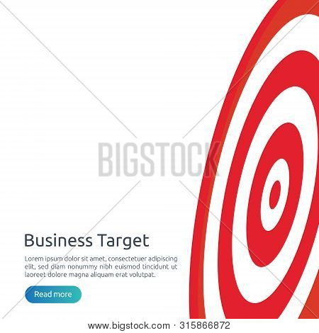 Red Dartboard Center Goal. Strategy Achievement And Business Success Flat Design. Archery Dart Targe