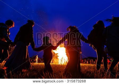 Bolshaya Rechka, Russia - June 24 2017: Celebrating Of Belorussian Holiday Ivan Kupala Near The Rive