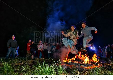 Bolshaya Rechka, Russia - June 25 2017: Celebrating Of Belorussian Holiday Ivan Kupala Near The Rive