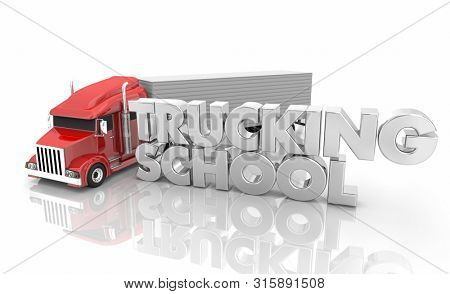 Trucking School CDL Drivers License 3d Illustration