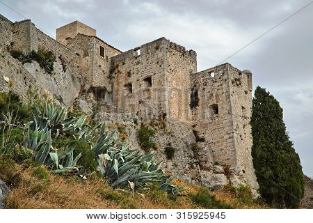 Stone Walls Of The Medieval Fortress Klis In Croatia