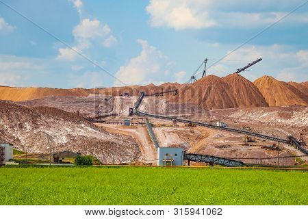Terrikon - Dump, Artificial Embankment From Waste Rocks. Mining, Waste Heaps Of Mines And Mining Pla