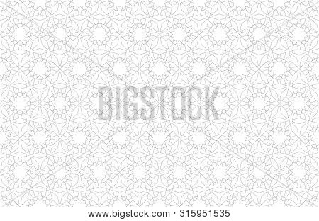 Arabic Pattern Seamless Background In Islamic Style. Geometric Muslim Ornament Backdrop. Vector Eps1
