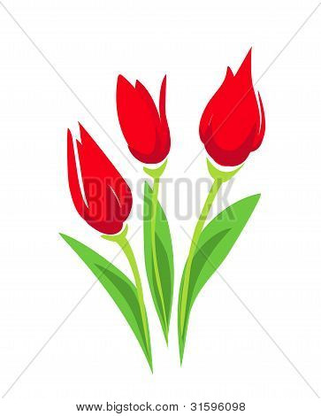 Tulip tyylitelty vektori esimerkki. Eristetty symboli