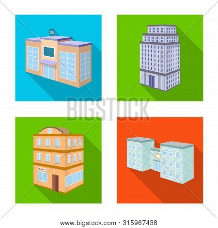 Isolated Object Of Construction And Building Symbol. Collection Of Construction And Estate Vector Ic