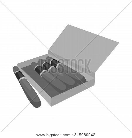 Vector Design Of Cigar And Box Icon. Collection Of Cigar And Luxury Vector Icon For Stock.
