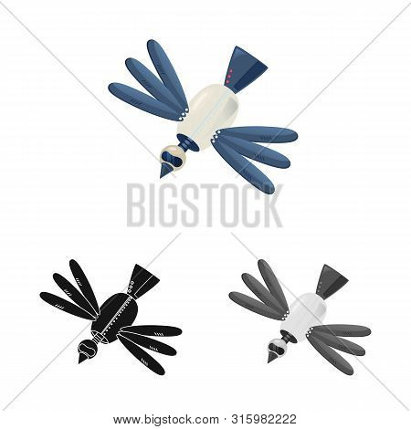 Vector Illustration Of Bird And Wing Sign. Set Of Bird And Animal Vector Icon For Stock.