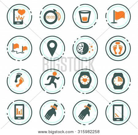 Joggin And Workout Color Vector Icons For User Interface Design