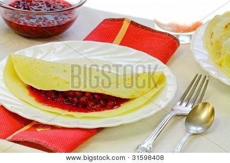 Panqueques con una grosella