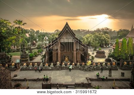 Wat Yai Chai Monkol, Ayutaya, Thailand,april 15, 2018