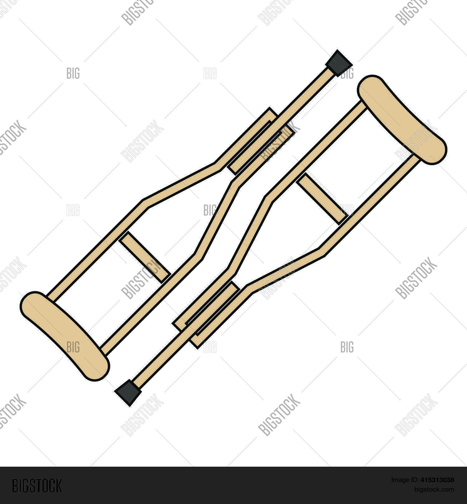 Crutches Icon Logo. Vector & Photo (Free Trial) Bigstock