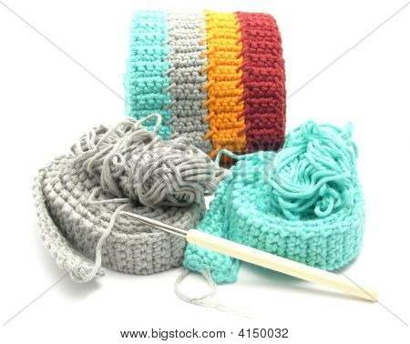 Lavoro all'uncinetto multicolore