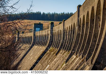 Arches At The Top Of Clatteringshaws Dam, A Gravity Dam On The Galloway Hydro Electric Scheme, Scotl