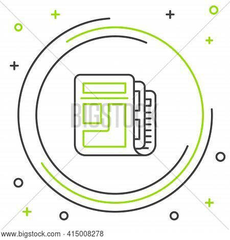 Line Stock Market News Icon Isolated On White Background. Newspaper Sign. Mass Media Symbol. Colorfu