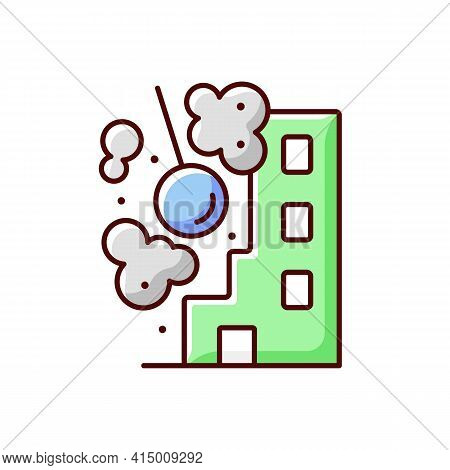 Construction Sites Rgb Color Icon. Construction And Demolition Operations Contribute To Windblown Du