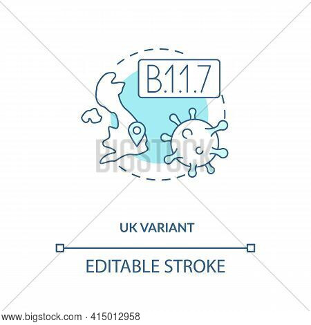 Uk Variant Concept Icon. Disease Becoming More Deadly And Difficult To Treat. Disease Types. Covid T